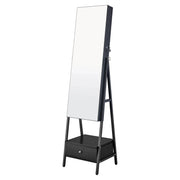 SONGMICS LED Mirror Jewelry Cabinet Standing, Jewelry Organizer with Mirror,Space-Saving Bottom Drawer,Lockable Jewelry Armoir-Shoppers Preferred Choice