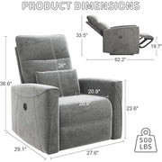 Power Recliner Chair Adjustable Reclining Sofa Lumbar Support USB Charging Portable Living Room Theater Lounge Seat-Shoppers Preferred Choice
