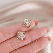 Light Luxury Zircon Stud Earrings Simple Cross Hollow Geometric Earrings Wedding Party Exquisite Ear Jewellery Women Gifts-Shoppers Preferred Choice