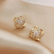 Light Luxury Zircon Stud Earrings Simple Cross Hollow Geometric Earrings Wedding Party Exquisite Ear Jewellery Women Gifts-Shoppers Preferred Choice
