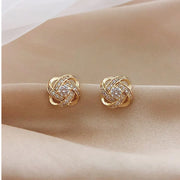 Light Luxury Zircon Stud Earrings Simple Cross Hollow Geometric Earrings Wedding Party Exquisite Ear Jewellery Women Gifts-Shoppers Preferred Choice