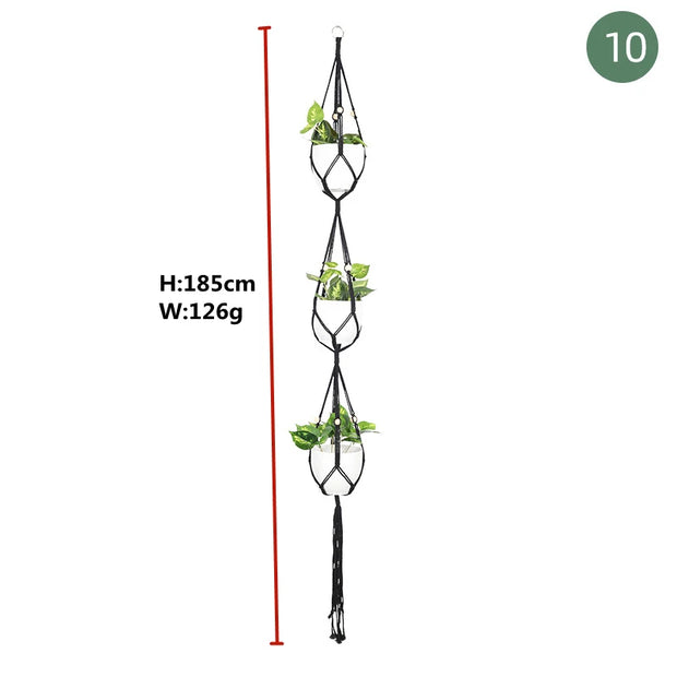 Handmade Plant Hanger Baskets Flowerpots/Hanging Balcony Decoration Knotted lifting Rope-Shoppers Preferred Choice