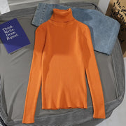 2025 Women Turtleneck Sweater Knitted Soft Pullovers Cashmere Jumpers Basic Solid Soft Sweaters Women Autumn Winter Casual Top