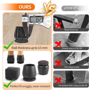 8PCS Chair Leg Floor Protector Felt Foot Cover 15° Diagonal with Thick Wrap Felt Pads Silicone Furniture Table Feet for Hardwood