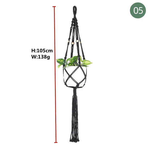 Handmade Plant Hanger Baskets Flowerpots/Hanging Balcony Decoration Knotted lifting Rope-Shoppers Preferred Choice