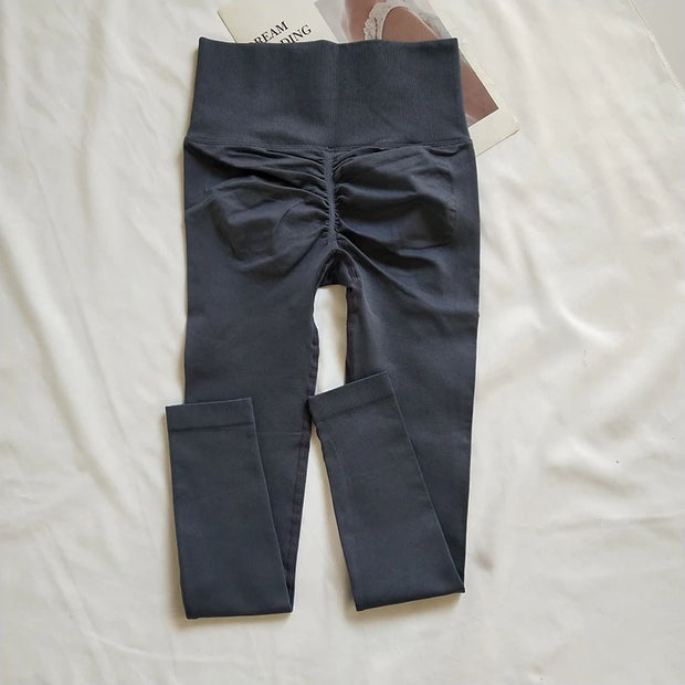 High Waist Yoga & Gym Leggings - Seamless Squat-Proof Fabric with Flattering Scrunch Butt