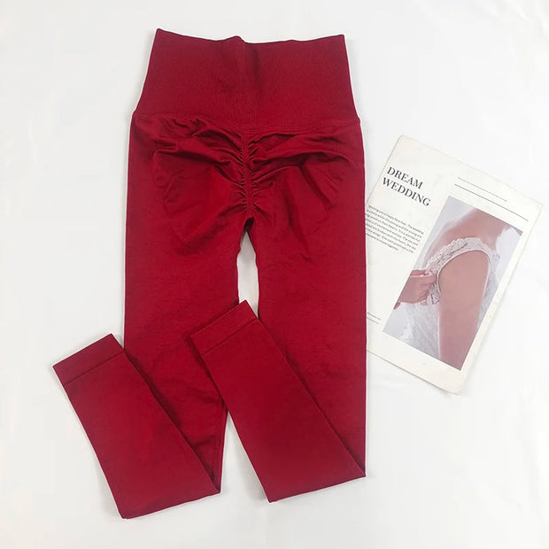 High Waist Yoga & Gym Leggings - Seamless Squat-Proof Fabric with Flattering Scrunch Butt