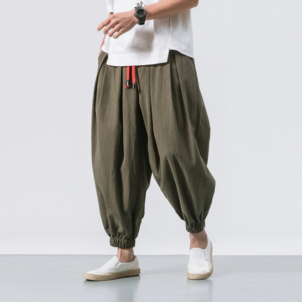 Oversize Men’s Harem Pants – Loose Fit Linen Trousers for Casual & Lounge Wear