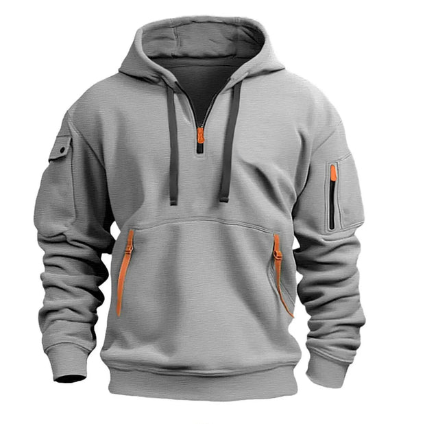 2025 Multi-Pocket Zipper Fleece Hooded Casual Shirt – Plus-Size Unisex Comfort & Practicality