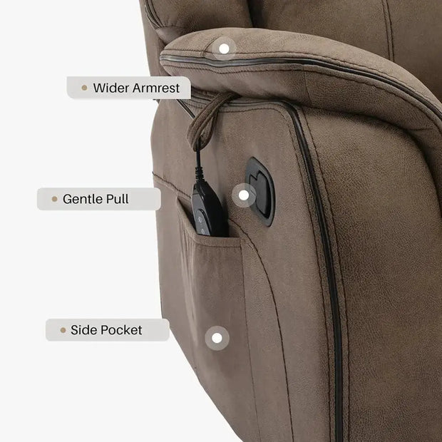 Leather Recliner Chair Manual Recliner with Massage Vibration Heat Living Room Bedroom Theater Easy Assembly 300lbs Capacity-Shoppers Preferred Choice