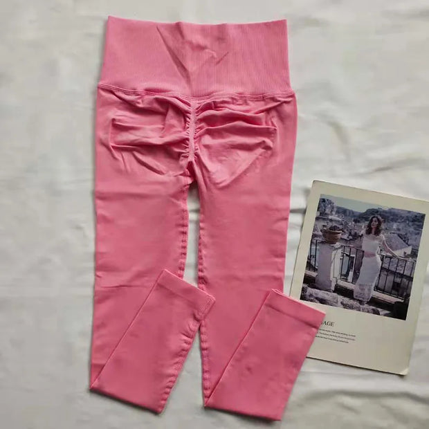 High Waist Yoga & Gym Leggings - Seamless Squat-Proof Fabric with Flattering Scrunch Butt