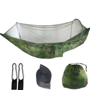 Outdoor Camping Hammock with Mosquito Net Lightweight Hanging Hammocks High Strength Parachute Fabric Hanging Bed Net 250x120cm