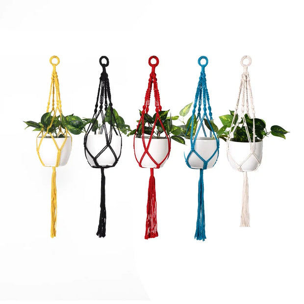 Handmade Plant Hanger Baskets Flowerpots/Hanging Balcony Decoration Knotted lifting Rope-Shoppers Preferred Choice
