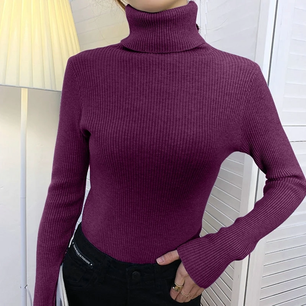 Women’s Cozy Turtleneck Sweater – Soft Knit with Cashmere Feel for Autumn & Winter 2025