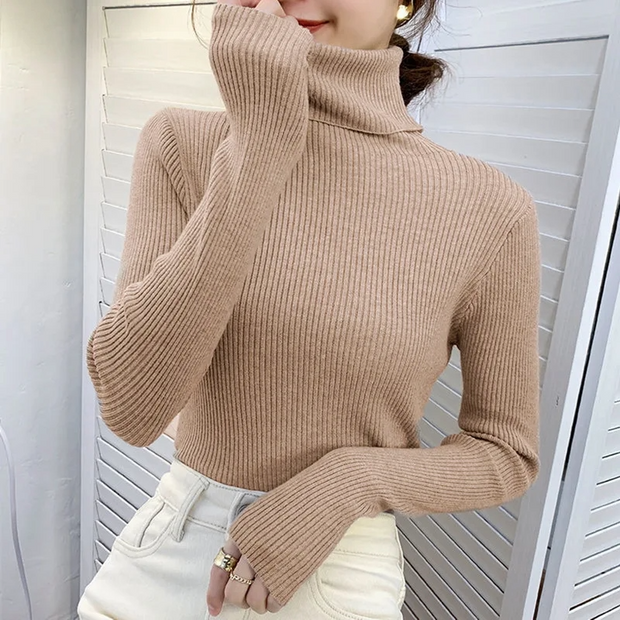 Women’s Cozy Turtleneck Sweater – Soft Knit with Cashmere Feel for Autumn & Winter 2025