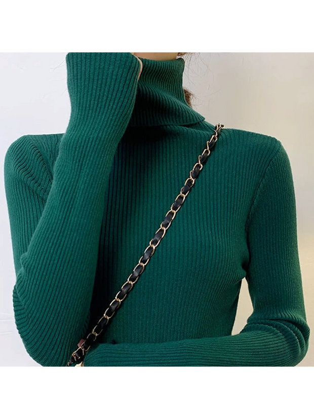 Women’s Cozy Turtleneck Sweater – Soft Knit with Cashmere Feel for Autumn & Winter 2025