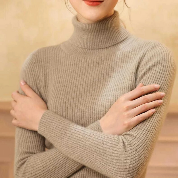 Women’s Cozy Turtleneck Sweater – Soft Knit with Cashmere Feel for Autumn & Winter 2025