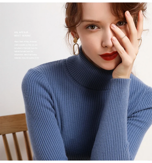 Women’s Cozy Turtleneck Sweater – Soft Knit with Cashmere Feel for Autumn & Winter 2025